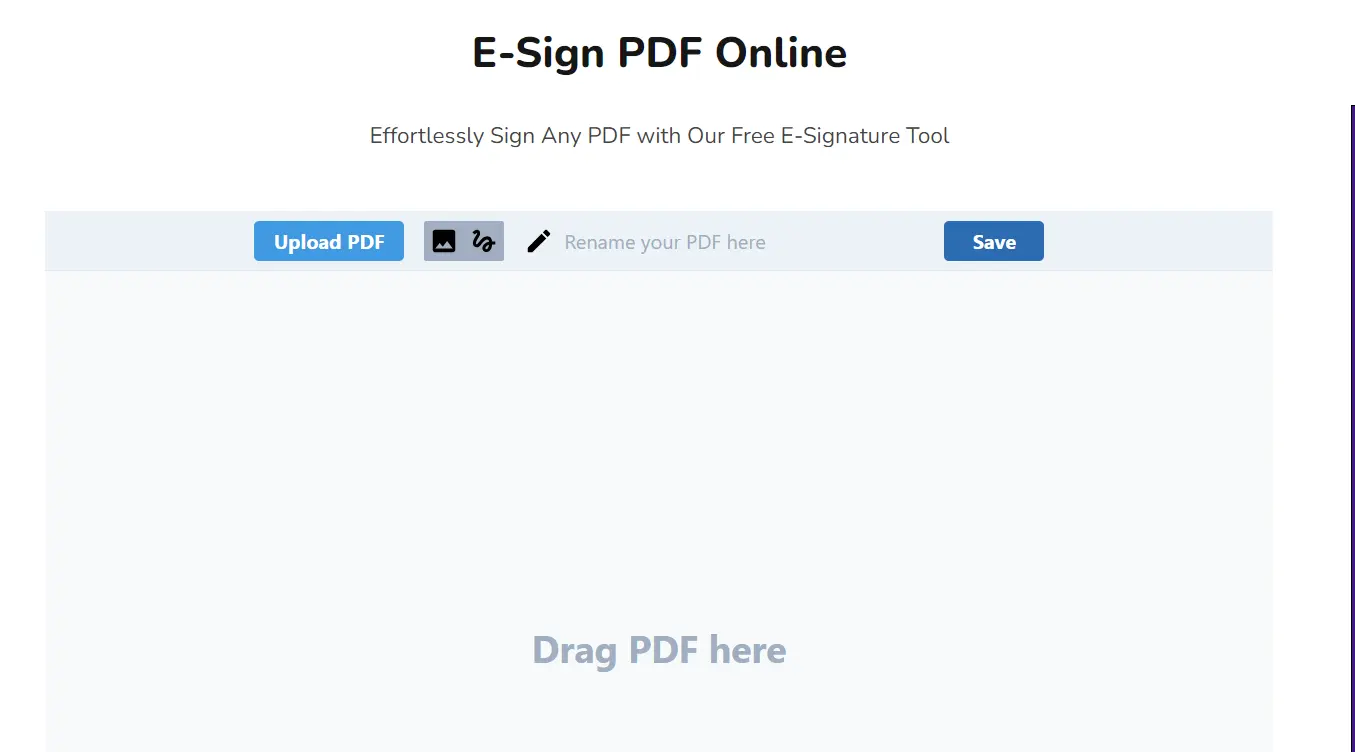 Screenshot of FacePDF’s E-Sign PDF tool