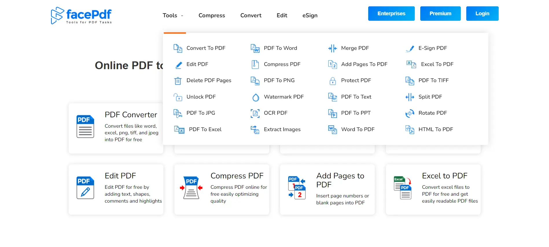 Screenshot of FacePDF, an all-in-one PDF tool